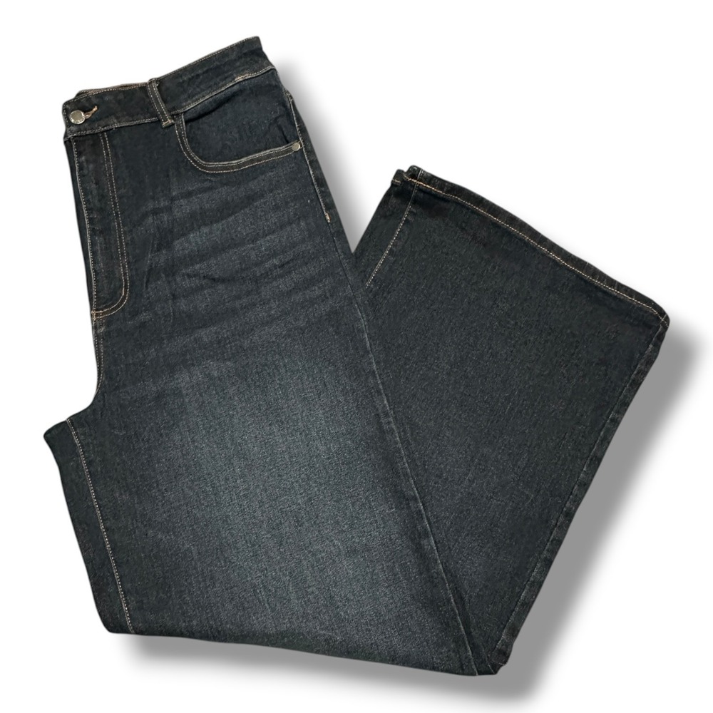 NEW Well Worn Women's High Rise Wide Leg Jeans Dark Blue Wash 16/36